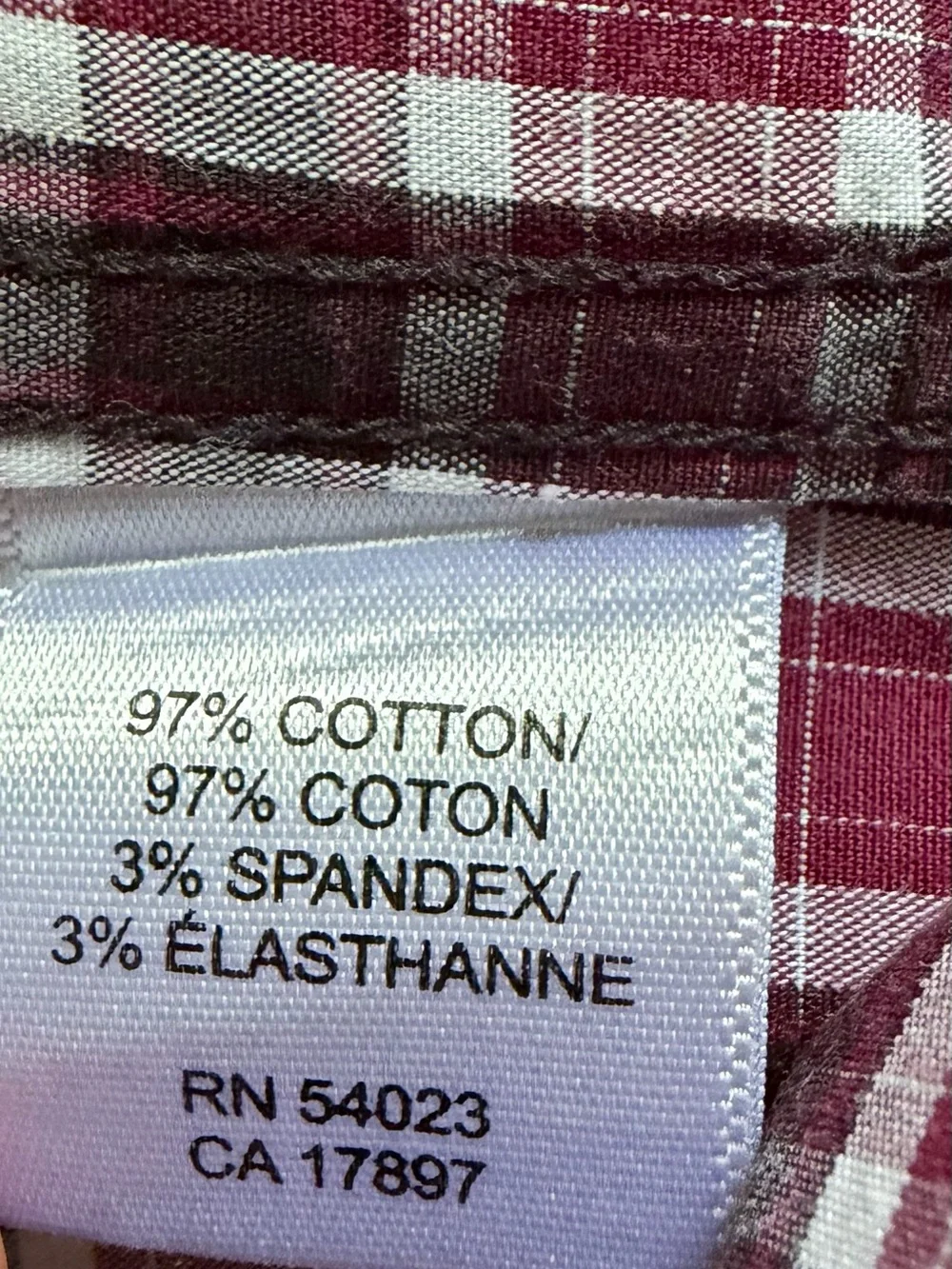 Banana Republic Burgundy and White Check Button-Down Shirt